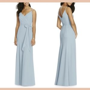 NWD Social Bridesmaids Faux Wrap Gown in Mist [SZ 10 ] MISSING BELT‎
